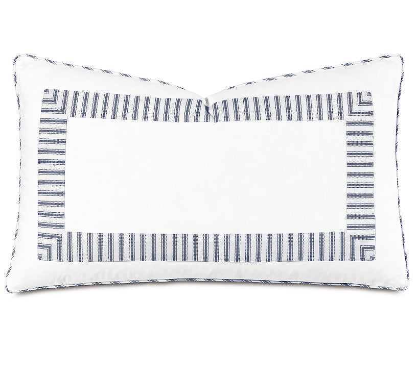 Vintage Beach Navy Ticking Stripe Luxury Coastal Bedding - Nautical Luxuries