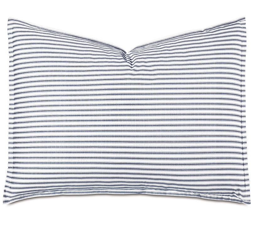 Vintage Beach Navy Ticking Stripe Luxury Coastal Bedding - Nautical Luxuries