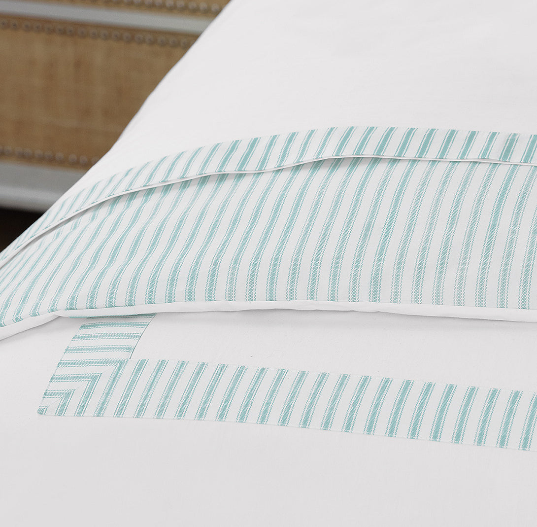 Vintage Beach Sea Ticking Stripe Luxury Coastal Bedding - Nautical Luxuries