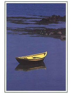 Yellow Dinghy Blank Note Cards - Nautical Luxuries