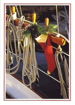 Stocking In the Rigging Boxed Holiday Cards - Nautical Luxuries