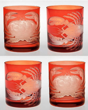 Crab & Lobster Bohemian Crystal Barware - Nautical Luxuries