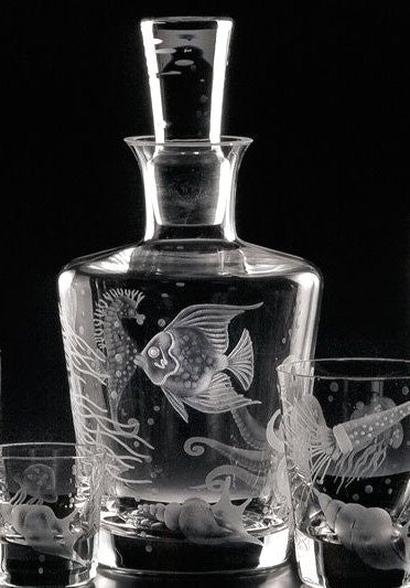 Fruti Di Mare Bohemian Crystal Decanter - Nautical Luxuries