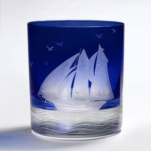 Golden Age of Yachting Hand-Engraved Bohemian Crystal - Nautical Luxuries