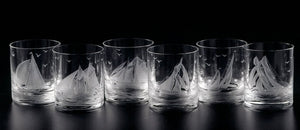 Golden Age of Yachting Hand-Engraved Bohemian Crystal - Nautical Luxuries