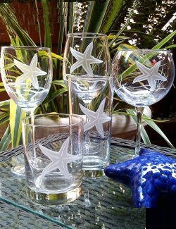 Starfish Garden Coastal Glassware - Nautical Luxuries