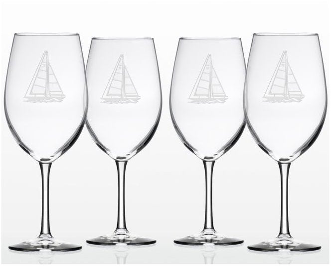 Sailboat Etched Barware Collection - Nautical Luxuries