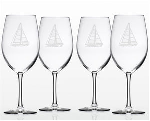 Sailboat Etched Barware Collection - Nautical Luxuries