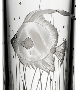 Sea Creatures Hand Engraved Varga Crystal 6-Pc. Hi-Ball Glass Sets - Nautical Luxuries