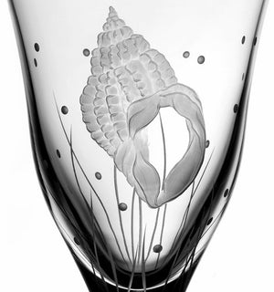 Sea Creatures Hand Engraved Varga Crystal 6-Pc. Water Glass Set - Nautical Luxuries