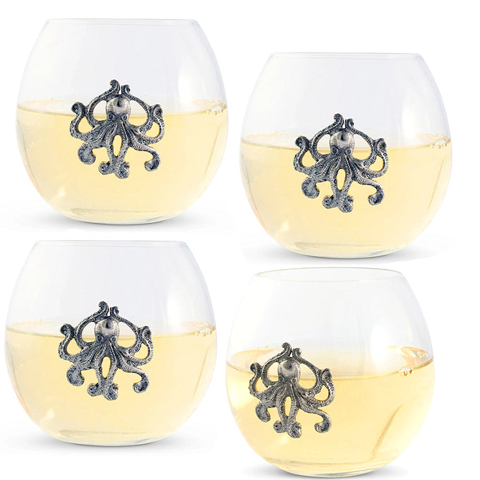 Tentacles Stemless Wine Tumbler Set - Nautical Luxuries