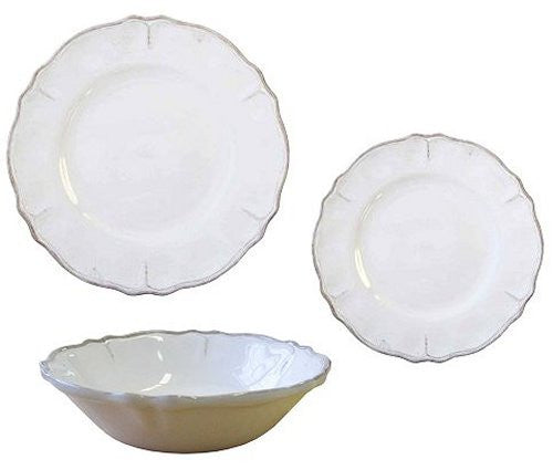 Rustic Beach Cottage Antique White Melamine Dinnerware - Nautical Luxuries