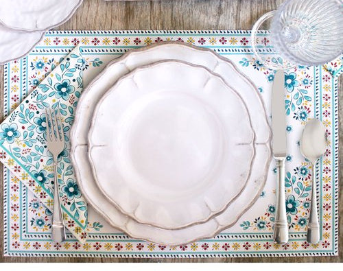 Rustic Beach Cottage Antique White Melamine Dinnerware - Nautical Luxuries