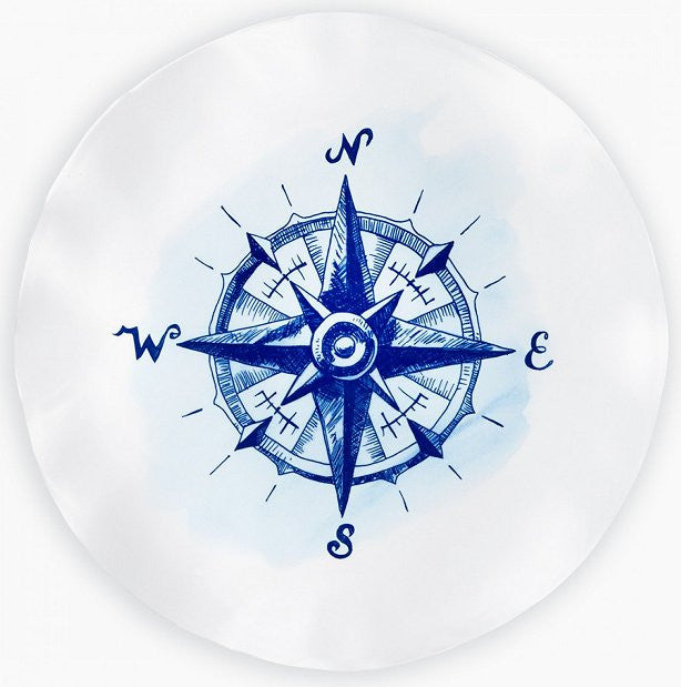 Seafarer Compass Rose Melamine Dinnerware - Nautical Luxuries