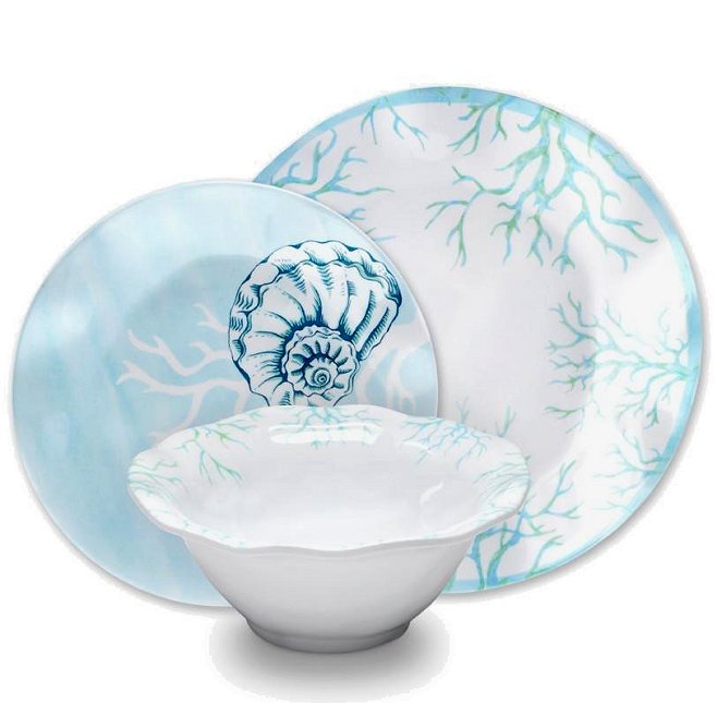 Turquoise Reef Melamine Dinnerware - Nautical Luxuries