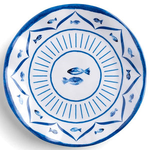 Old World: Santorini Blue Luxury Melamine Dinnerware - Nautical Luxuries