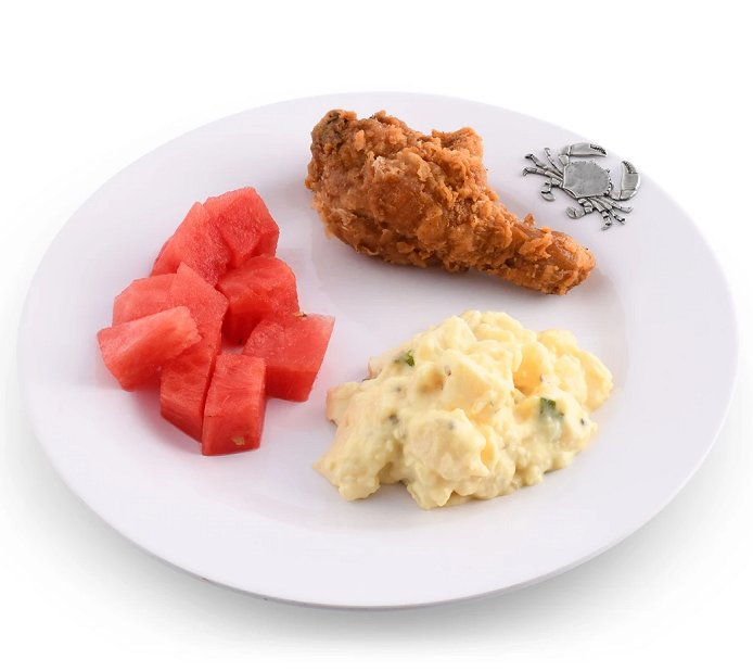 Non-Breakable Crab Emblem Luncheon Plate Set - Nautical Luxuries