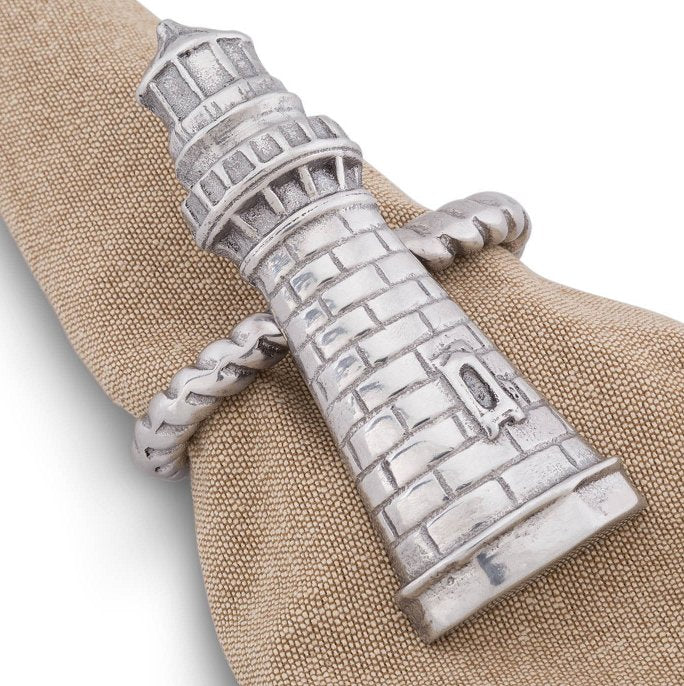 Grande Lighthouse Napkin Ring Set - Nautical Luxuries