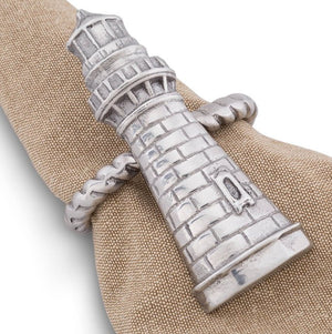 Grande Lighthouse Napkin Ring Set - Nautical Luxuries