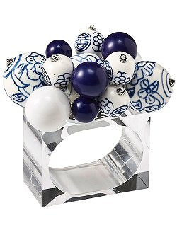 Blue Baubled Napkin Ring Set - Nautical Luxuries