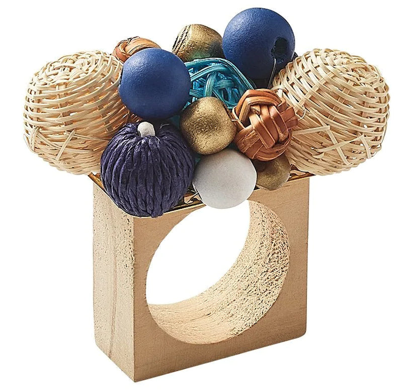 Islands Rattan Napkin Ring Sets - Nautical Luxuries