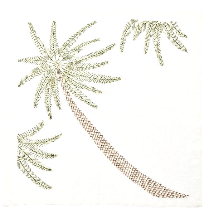 Tropical Palm Embroidered Napkin Sets - Nautical Luxuries