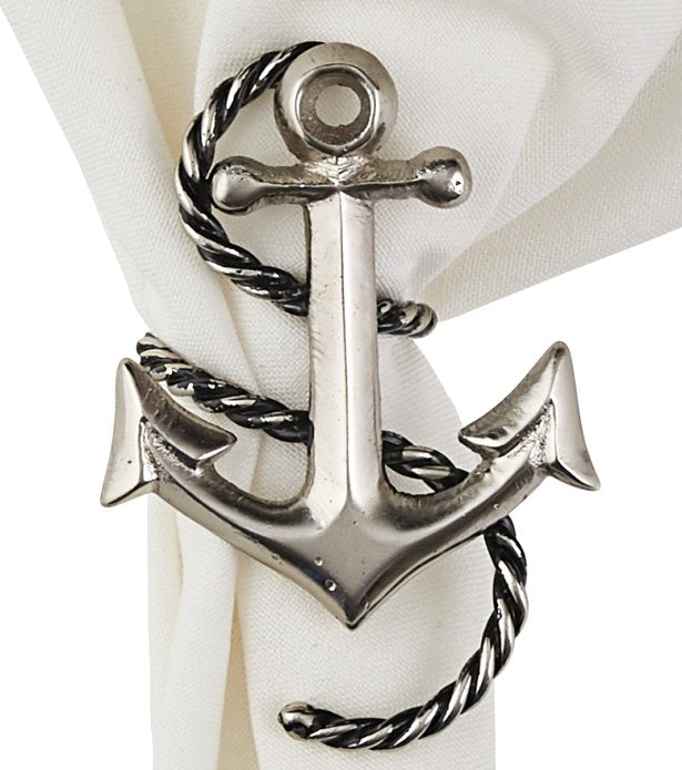 Classic Fouled Anchor Napkin Rings - Nautical Luxuries