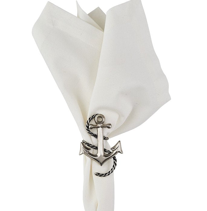 Classic Fouled Anchor Napkin Rings - Nautical Luxuries