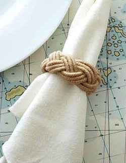 Nautical Braided Jute Napkin Ring Set - Nautical Luxuries