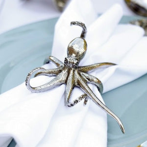 Denizen of the Deep Pewter Napkin Rings - Nautical Luxuries