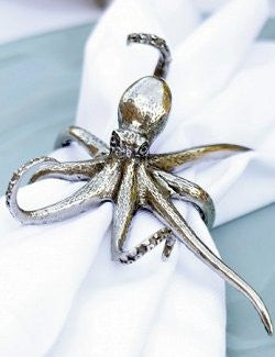 Denizen of the Deep Pewter Napkin Rings - Nautical Luxuries