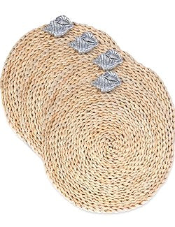 Twisted Seagrass Seashell Placemats & Napkin Rings - Nautical Luxuries