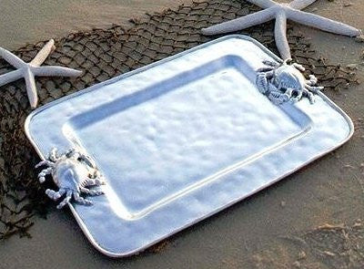 Hammered Aluminum Crab Platter - Nautical Luxuries
