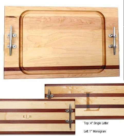 Cleat Handle Solid Mahogany & Maple Banquet Carvery Boards - Nautical Luxuries