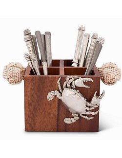 Crabbin' Wooden Flatware Caddy - Nautical Luxuries