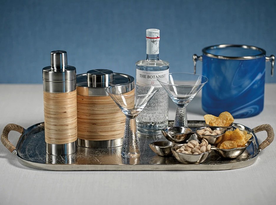 Isla Rattan Bar Tray - Nautical Luxuries