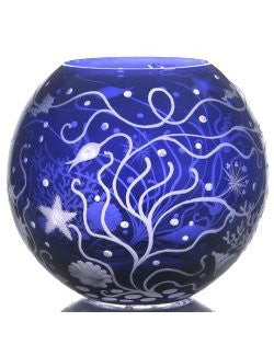 Bohemian Crystal Engraved Atlantis Vase - Nautical Luxuries