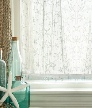 Sea Splash Starfish Sheer Curtains - Nautical Luxuries