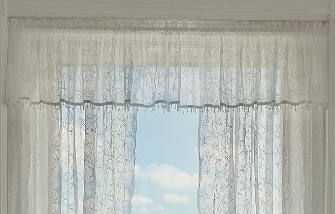 Sea Splash Starfish Sheer Curtains - Nautical Luxuries