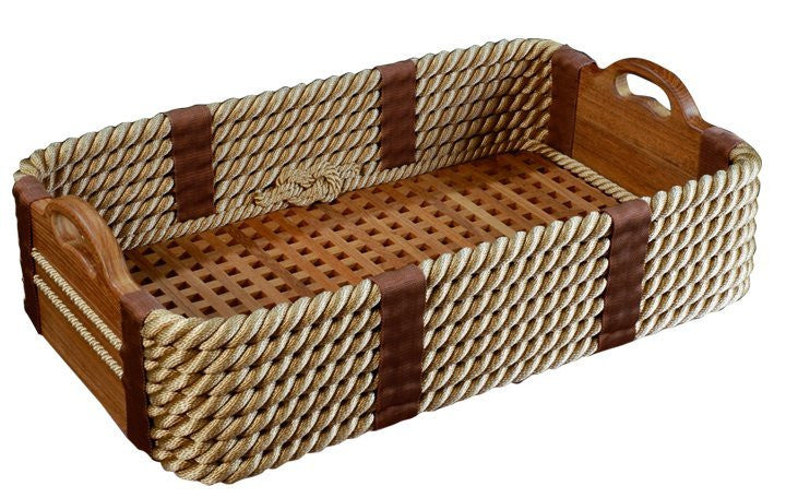 Italian Yachtsman's Cross-Hatch Shoe Basket - Nautical Luxuries