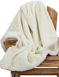 Yacht Furs Luxury Weatherproof Blanket/White Mink - Nautical Luxuries