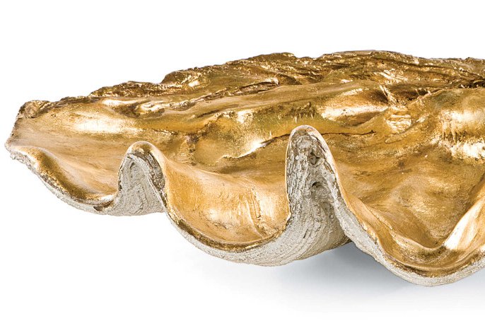 Golden Luxury Clamshell Display Bowl - Nautical Luxuries