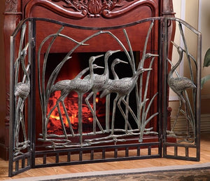 Marsh Waders Beach House Fireplace Screen - Nautical Luxuries