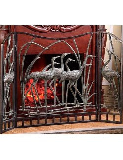 Marsh Waders Beach House Fireplace Screen - Nautical Luxuries