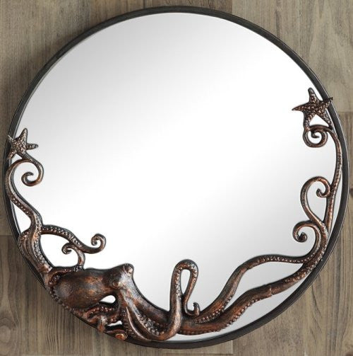 Denizen Of The Deep Coastal Wall Mirror/Round - Nautical Luxuries