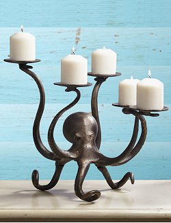 Denizen of the Deep Pillar Candle Centerpiece - Nautical Luxuries