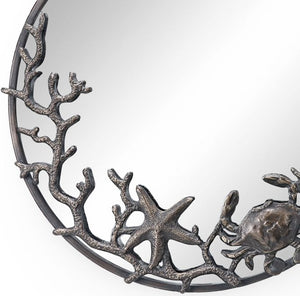 Cast Iron Reef Life Coastal Wall Mirror - Nautical Luxuries