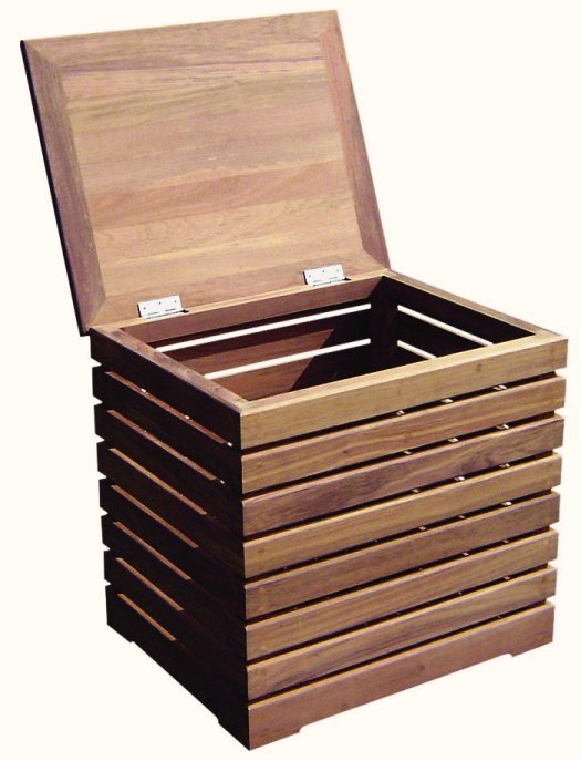 Yachting Teak Collection Slat Style Storage Box - Nautical Luxuries