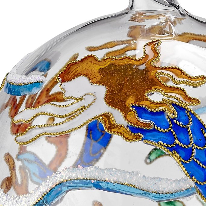 Swimming Mermaid Cloisonné 2-Pc. Glass Ornament Set - Nautical Luxuries