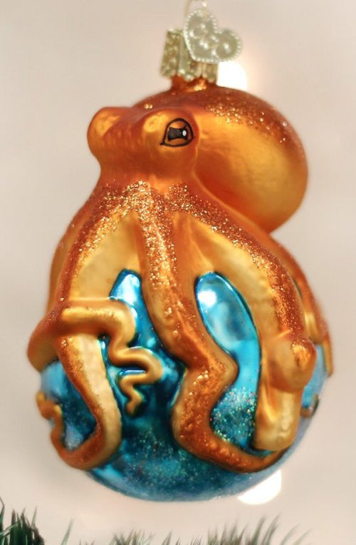 Hand-Painted Glass Octopus Ornament Set - Nautical Luxuries